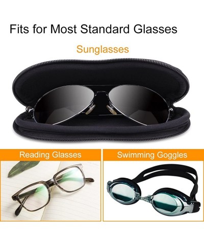 Aviator Glasses Case with Carabiner - Ultra Light Portable Neoprene Zipper Sunglasses Soft Case - A-black - CH188N5LE8S $7.50