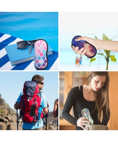 Aviator Glasses Case with Carabiner - Ultra Light Portable Neoprene Zipper Sunglasses Soft Case - A-black - CH188N5LE8S $7.50