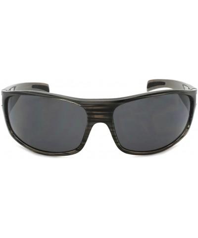 Sport Sporty Wrap Style Sunglasses w/Solid Lens 540543-SD - Black Line Grey - CL12O3LDC38 $8.42