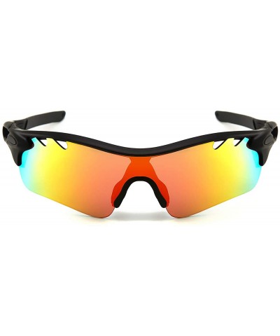 Aviator Polarized Sunglasses Cycling Interchangeable Baseball - Black - C21960EKYGR $17.05