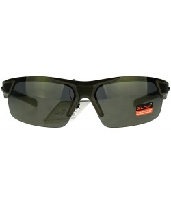 Wrap Xloop Sunglasses Mens Wrap Half Rim Sports Fashion Light Weight UV 400 - Gold - CJ1802MAGER $10.80