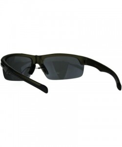 Wrap Xloop Sunglasses Mens Wrap Half Rim Sports Fashion Light Weight UV 400 - Gold - CJ1802MAGER $10.80