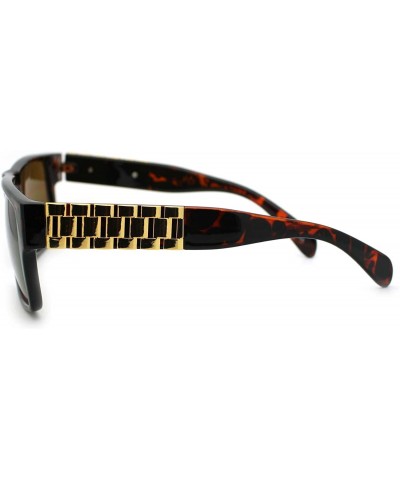 Rectangular Square Rectangular Sunglasses Luxury Watch Band Design Side - Tortoise - C911NYK6EQ9 $9.35