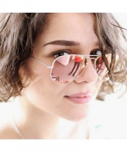 Aviator Classic Polarized Aviator Sunglasses for Men Women - 100% UV Protection - A01 Gold Frame/Pink Mirrored - CQ18KS5ZIA7 ...