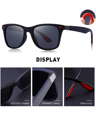 Oval DESIGN Men Women Classic Retro Rivet Polarized Sunglasses Lighter Square Frame UV Protection S8508 - C02 Gray - CN198AI8...