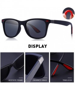 Oval DESIGN Men Women Classic Retro Rivet Polarized Sunglasses Lighter Square Frame UV Protection S8508 - C02 Gray - CN198AI8...