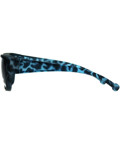 Rectangular Anti-reflective Polarized Lens Fit Over Rectangular Plastic Sunglasses - Blue Tortoise - CU18LML93U6 $13.38