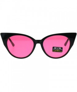 Cat Eye Womens Pop Color Lens Cat Eye Retro Plastic Designer Sunglasses - Pink - CS18GY5ZU6E $10.26