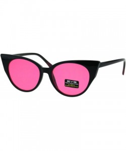 Cat Eye Womens Pop Color Lens Cat Eye Retro Plastic Designer Sunglasses - Pink - CS18GY5ZU6E $10.26