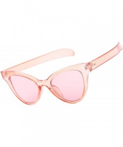Round Classic Womens Cat Eye Glasses Sunglasses Tinted Lens UV400 Protection - Pink Frame / Pink Lens - C912O055AY5 $14.26