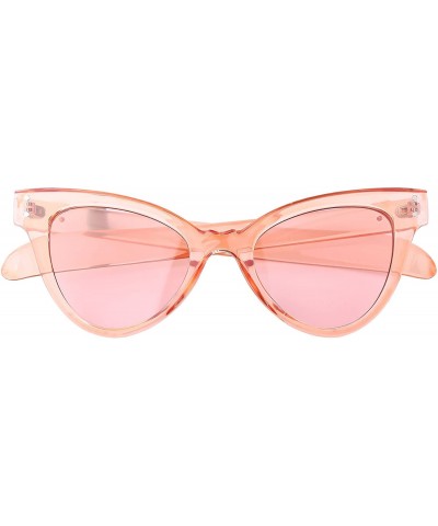 Round Classic Womens Cat Eye Glasses Sunglasses Tinted Lens UV400 Protection - Pink Frame / Pink Lens - C912O055AY5 $14.26