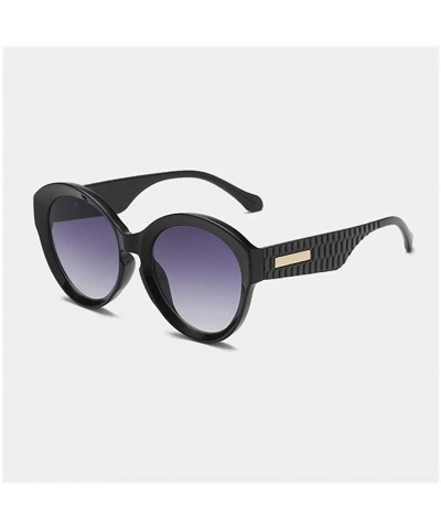 Oversized Oversized Round Sunglasses for Women Gradient Lens - C3 Black Gray - CB19843YXZQ $21.20