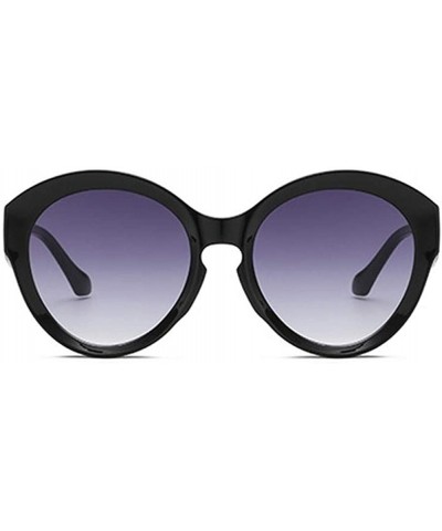 Oversized Oversized Round Sunglasses for Women Gradient Lens - C3 Black Gray - CB19843YXZQ $9.21