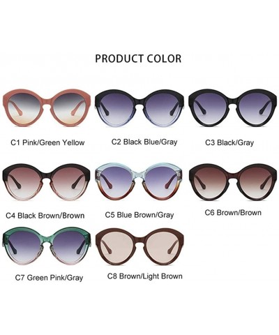 Oversized Oversized Round Sunglasses for Women Gradient Lens - C3 Black Gray - CB19843YXZQ $9.21