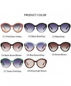 Oversized Oversized Round Sunglasses for Women Gradient Lens - C3 Black Gray - CB19843YXZQ $9.21