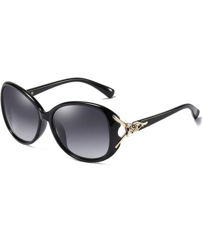 Oversized Women's Square Metal Polarized HD Sunglasses with Vented Temple 100% UV Protection - A - C0198ODNMG4 $15.91