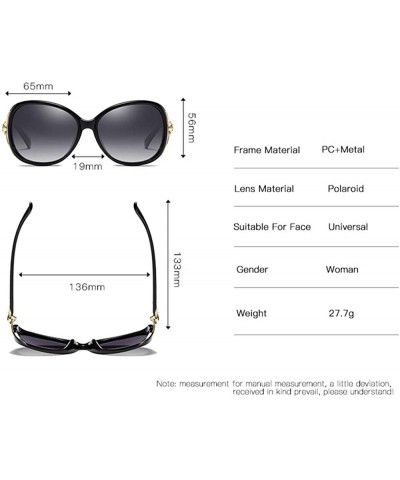 Oversized Women's Square Metal Polarized HD Sunglasses with Vented Temple 100% UV Protection - A - C0198ODNMG4 $15.91