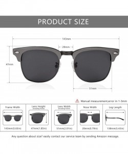 Wayfarer Classic Half Frame Retro Sunglasses with Polarized Lens - Gunmetal Metal Frame Gray Lens - CG12L8GFW4Z $15.98