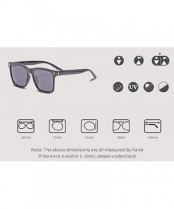 Square Polarized Sunglasses Men's Sunglasses- Women's Tide Large Square Glasses - D - CX18S5C8TQH $44.37