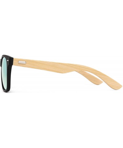 Wayfarer Wood Polarized Sunglasses for Men Women Retro Square Glasses UV400 Protection - C2194EQKNKI $20.32