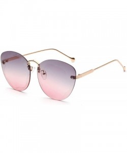 Rectangular Unisex Metal Frames Oversized Classic Sunglasses Plastic lens UV400 - Gray Pink - C518NC4TOTY $13.33