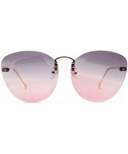 Rectangular Unisex Metal Frames Oversized Classic Sunglasses Plastic lens UV400 - Gray Pink - C518NC4TOTY $13.33