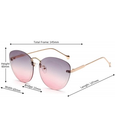 Rectangular Unisex Metal Frames Oversized Classic Sunglasses Plastic lens UV400 - Gray Pink - C518NC4TOTY $13.33