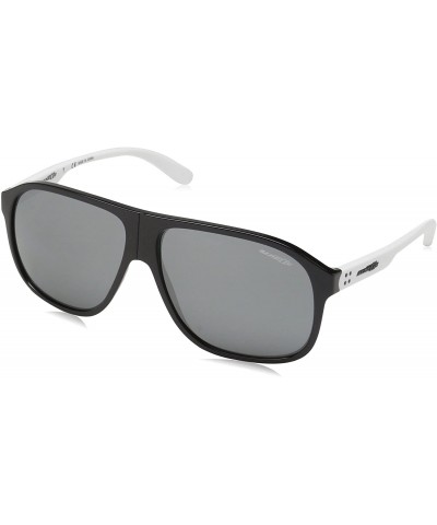 Square Men's An4243 50-50 Grand Square Sunglasses - Black/Grey Mirror Silver - CS180D5MGGX $38.35