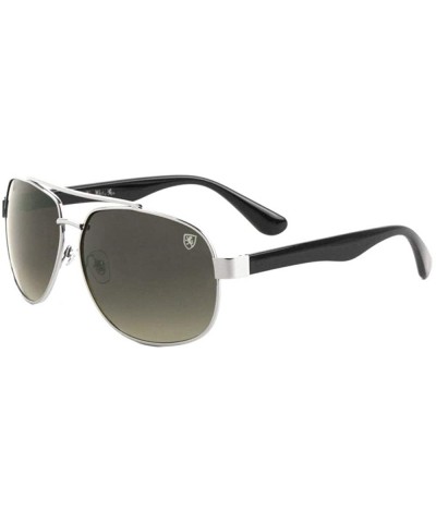 Aviator Thick Metal Frame Classic Aviator Sunglasses - Green Silver - CZ199H2HLKI $20.93