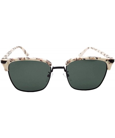 Goggle Fashion Polarized Sunglasses For Women Men Metal Frame UV400 Lens - 豹纹色 - CU18E44ZLDA $10.82