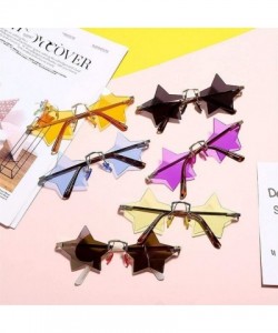 Square Steampunk Vintage Sunglasses Rimless Frameless - 3 - C1198GD3CXA $17.47