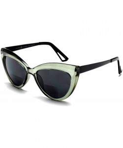 Oval Bifocal Reading Sunglasses Fashion Cat Eye Sunglass Readers Oversized Women's CatEye Glasses - Green - C618W4HEOG5 $17.73