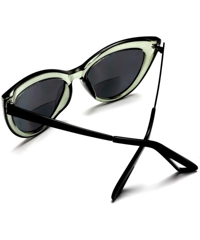 Oval Bifocal Reading Sunglasses Fashion Cat Eye Sunglass Readers Oversized Women's CatEye Glasses - Green - C618W4HEOG5 $17.73