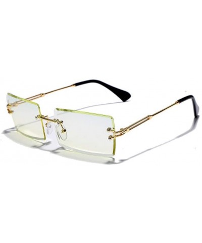 Sport Fashionable Square Sunglasses with Small Sunglasses - Frameless Trimmed Eyes - 4 - CX190DYTCQA $27.24