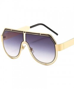 Goggle Flat Top Pilot Sunglasses Female Classic One Piece Lens Goggles Sun Glasses for Women Brand 2019 New Shades - CQ18ACMO...