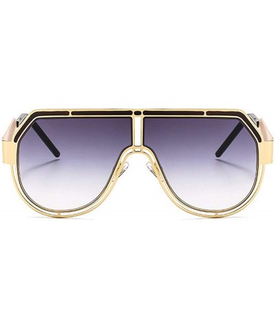 Goggle Flat Top Pilot Sunglasses Female Classic One Piece Lens Goggles Sun Glasses for Women Brand 2019 New Shades - CQ18ACMO...