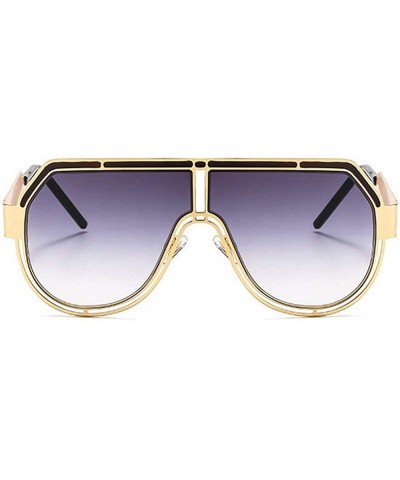 Goggle Flat Top Pilot Sunglasses Female Classic One Piece Lens Goggles Sun Glasses for Women Brand 2019 New Shades - CQ18ACMO...