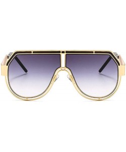 Goggle Flat Top Pilot Sunglasses Female Classic One Piece Lens Goggles Sun Glasses for Women Brand 2019 New Shades - CQ18ACMO...