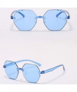 Square Classic Sunglasses Square Sunglasses Polarized Sunglasses Semi Rimless Frame Sun Glasses Retro Sun Glasses - Blue - C6...