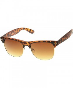 Wayfarer Classic Circa 50's Half Frame Rubber Finish Horn Rimmed Sunglasses (Tortoise-Gold Amber) - CC11F2VHZ89 $10.84