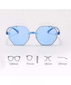 Square Classic Sunglasses Square Sunglasses Polarized Sunglasses Semi Rimless Frame Sun Glasses Retro Sun Glasses - Blue - C6...