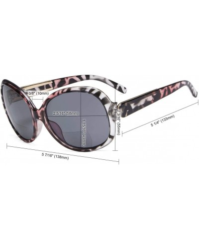 Oversized Bifocal Sunglasses Women Sunshine Readers +1.00 Strength Reading Sunglasses Oversize (Pink-Tortoise) - C118K0RKM8S ...