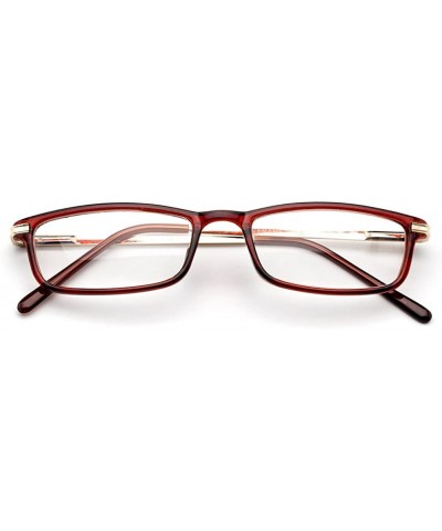 Square Light Weight Small Stylish Rectangle Fashion Women Reading Glasses Spring Hinge - Brown - CR1274NN0CH $10.18