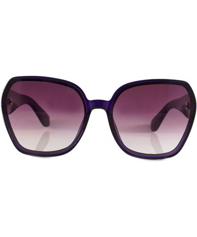 Oversized Oversize Retro Street Style Thick Frame Unique Hexagon Sunglasses A257 - Purple Purple - CH18O5E6RN7 $9.81