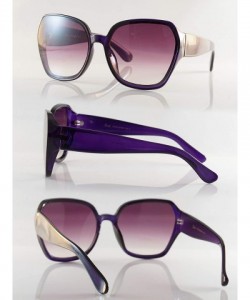 Oversized Oversize Retro Street Style Thick Frame Unique Hexagon Sunglasses A257 - Purple Purple - CH18O5E6RN7 $9.81