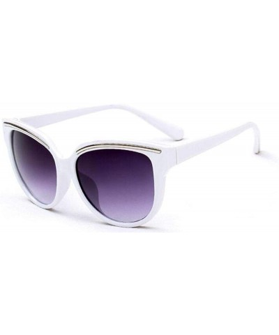 Aviator Vintage Sunglasses For Women Fashion Brand Designer Cat Eye Sun Random Color - White - CF18YZWT2RK $10.79