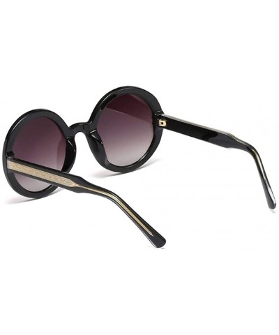 Oversized Oversized Round Frame Sunglasses for Women and Men UV400 - C2 Leopard Brown - CF198CALED8 $15.04