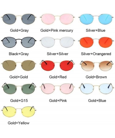 Round Retro Round Pink Sunglasses Women Brand Designer Sun Glasses Alloy Mirror Female Oculos De Sol Brown - Goldpink - CH197...