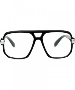 Square Unisex Clear Lens Glasses Oversized Fashion Square Frame Eyeglasses - Black - CH188UCNRYS $11.95