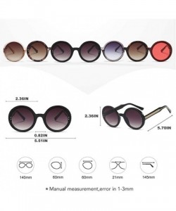 Oversized Oversized Round Frame Sunglasses for Women and Men UV400 - C2 Leopard Brown - CF198CALED8 $15.04